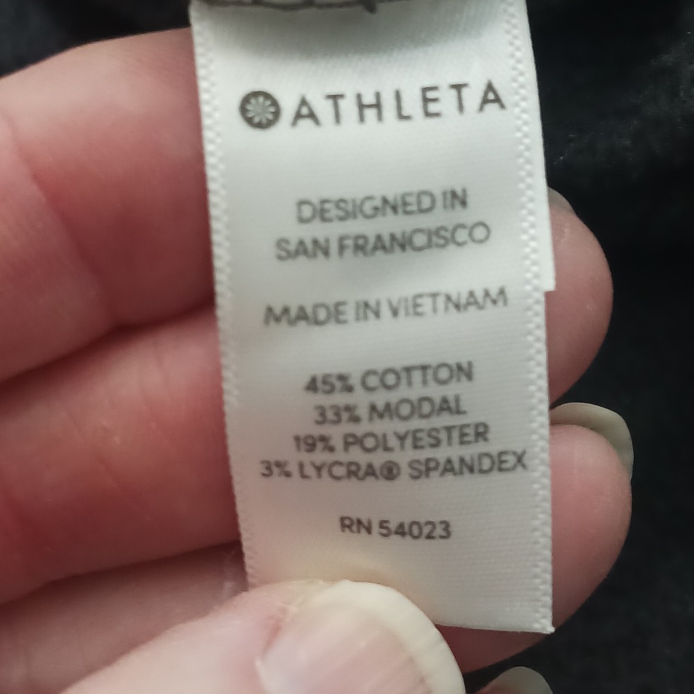 Athleta Sweater Women's Medium Gray Long Sleeve Ribbed Cuff High Low Round Neck - Picture 8 of 9